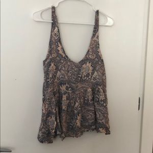 Paisley peplum tank top